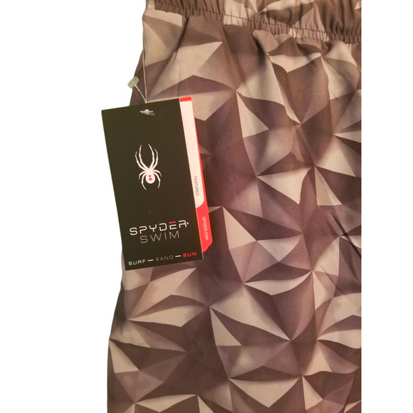 Spyder Swim Men's Shorts Adult Size XL 36, 7 in Black Swim Trunks NWT - Picture 7 of 9